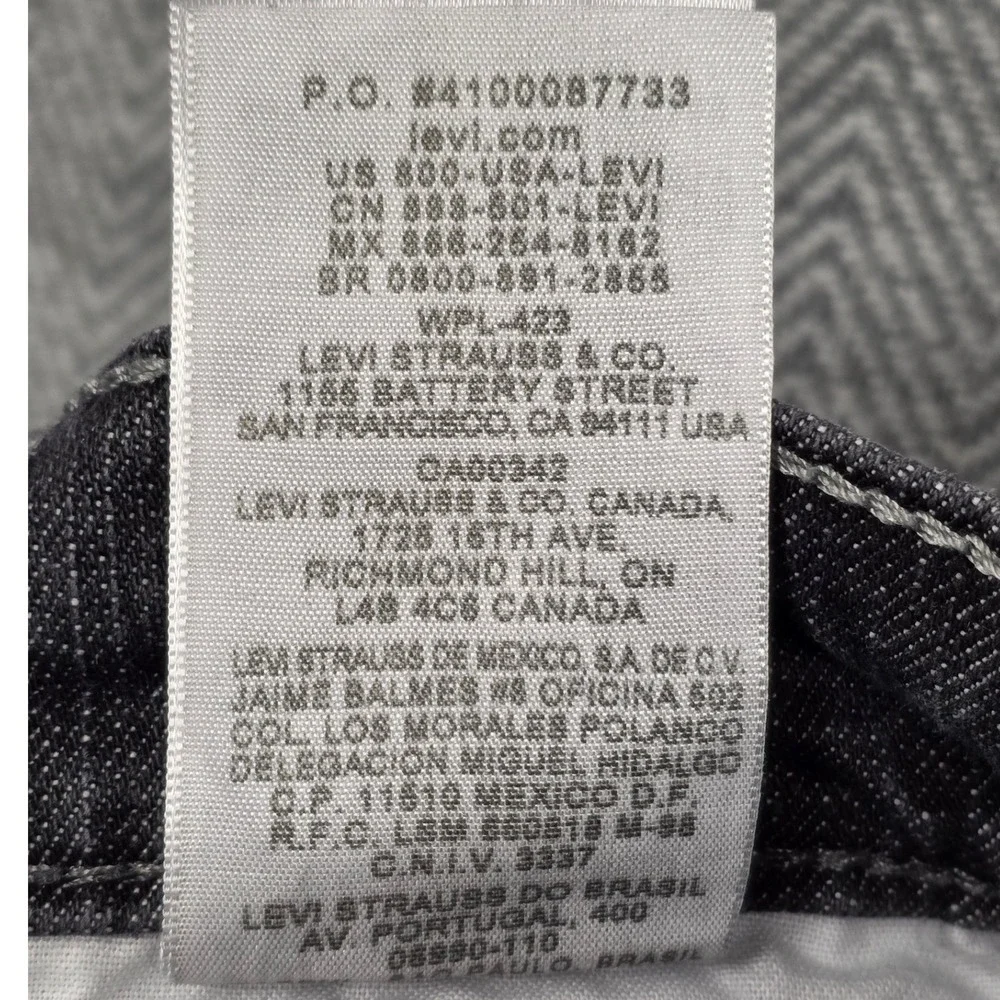 Levis‎ 511 Skinny Jeans Mens 32x34 Faded Black Dark Gray Denim Pants